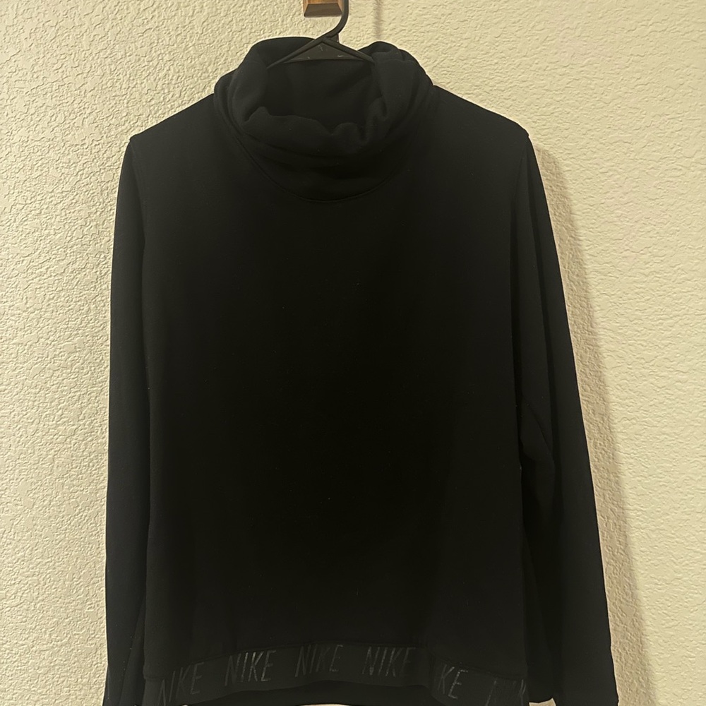 Nike Sweatshirt Women‎ Size XLBlack DriFIT Cowl Neck Pockets Athletic 860130
